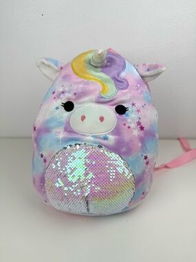 Squishmallow Nebula Pink & Purple Unicorn Plush Backpack